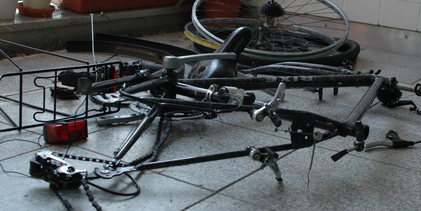 Das demontierte Fahrrad